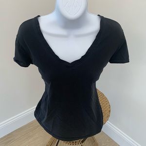 Banana Republic Basic Tees short sleeve Black V neck t-shirt